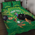 Personalised Australia Father's Day Quilt Bed Set Cassowary Dad Cerbera Floribunda Aboriginal Art