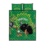 Personalised Australia Father's Day Quilt Bed Set Cassowary Dad Cerbera Floribunda Aboriginal Art