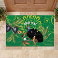 Personalised Australia Father's Day Rubber Doormat Cassowary Dad Cerbera Floribunda Aboriginal Art