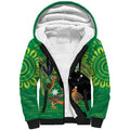 Personalised Australia Father's Day Sherpa Hoodie Cassowary Dad Cerbera Floribunda Aboriginal Art