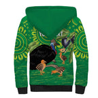 Personalised Australia Father's Day Sherpa Hoodie Cassowary Dad Cerbera Floribunda Aboriginal Art