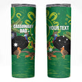 Personalised Australia Father's Day Skinny Tumbler Cassowary Dad Cerbera Floribunda Aboriginal Art