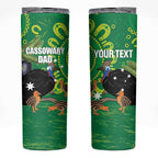 Personalised Australia Father's Day Skinny Tumbler Cassowary Dad Cerbera Floribunda Aboriginal Art