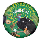 Personalised Australia Father's Day Spare Tire Cover Cassowary Dad Cerbera Floribunda Aboriginal Art