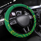 Australia Father's Day Steering Wheel Cover Cassowary Dad Cerbera Floribunda Aboriginal Art