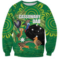 Personalised Australia Father's Day Sweatshirt Cassowary Dad Cerbera Floribunda Aboriginal Art