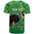 Personalised Australia Father's Day T Shirt Cassowary Dad Cerbera Floribunda Aboriginal Art