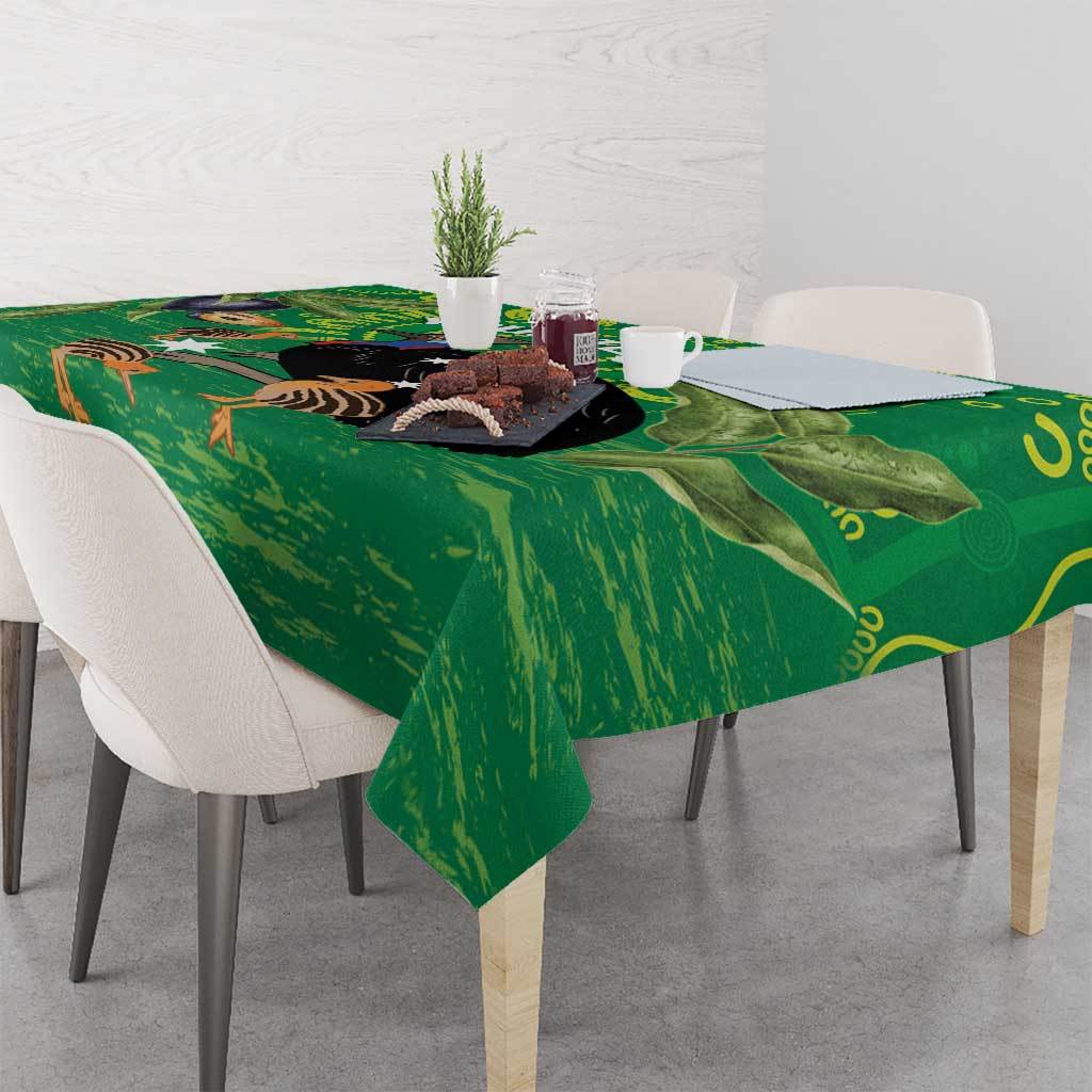Personalised Australia Father's Day Tablecloth Cassowary Dad Cerbera Floribunda Aboriginal Art