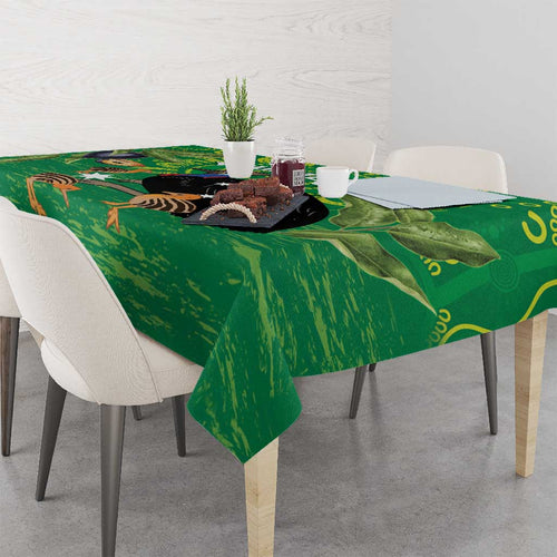Personalised Australia Father's Day Tablecloth Cassowary Dad Cerbera Floribunda Aboriginal Art