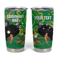 Personalised Australia Father's Day Tumbler Cup Cassowary Dad Cerbera Floribunda Aboriginal Art