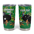 Personalised Australia Father's Day Tumbler Cup Cassowary Dad Cerbera Floribunda Aboriginal Art