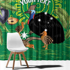 Personalised Australia Father's Day Window Curtain Cassowary Dad Cerbera Floribunda Aboriginal Art