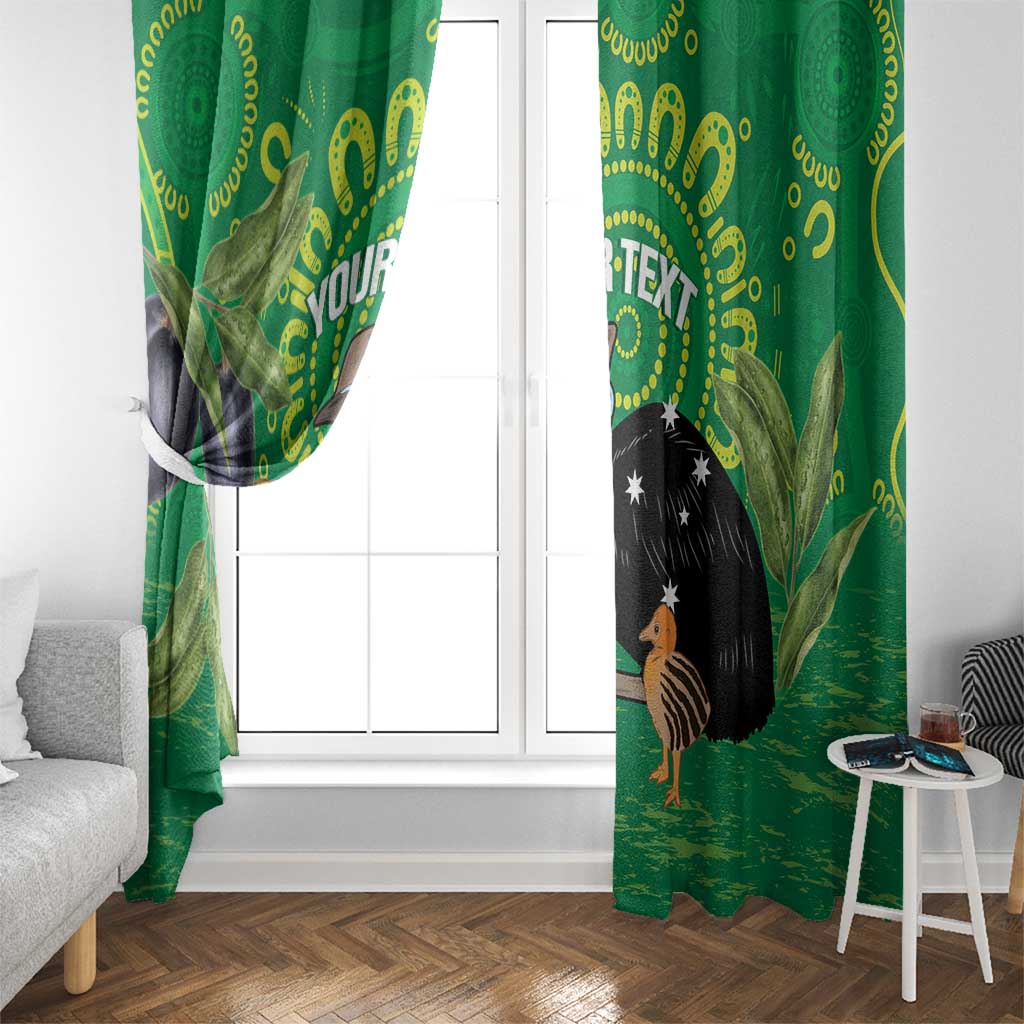 Personalised Australia Father's Day Window Curtain Cassowary Dad Cerbera Floribunda Aboriginal Art