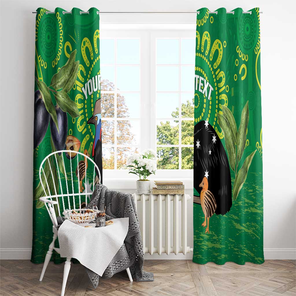 Personalised Australia Father's Day Window Curtain Cassowary Dad Cerbera Floribunda Aboriginal Art