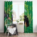 Personalised Australia Father's Day Window Curtain Cassowary Dad Cerbera Floribunda Aboriginal Art
