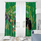 Personalised Australia Father's Day Window Curtain Cassowary Dad Cerbera Floribunda Aboriginal Art