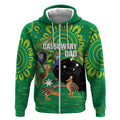 Personalised Australia Father's Day Zip Hoodie Cassowary Dad Cerbera Floribunda Aboriginal Art