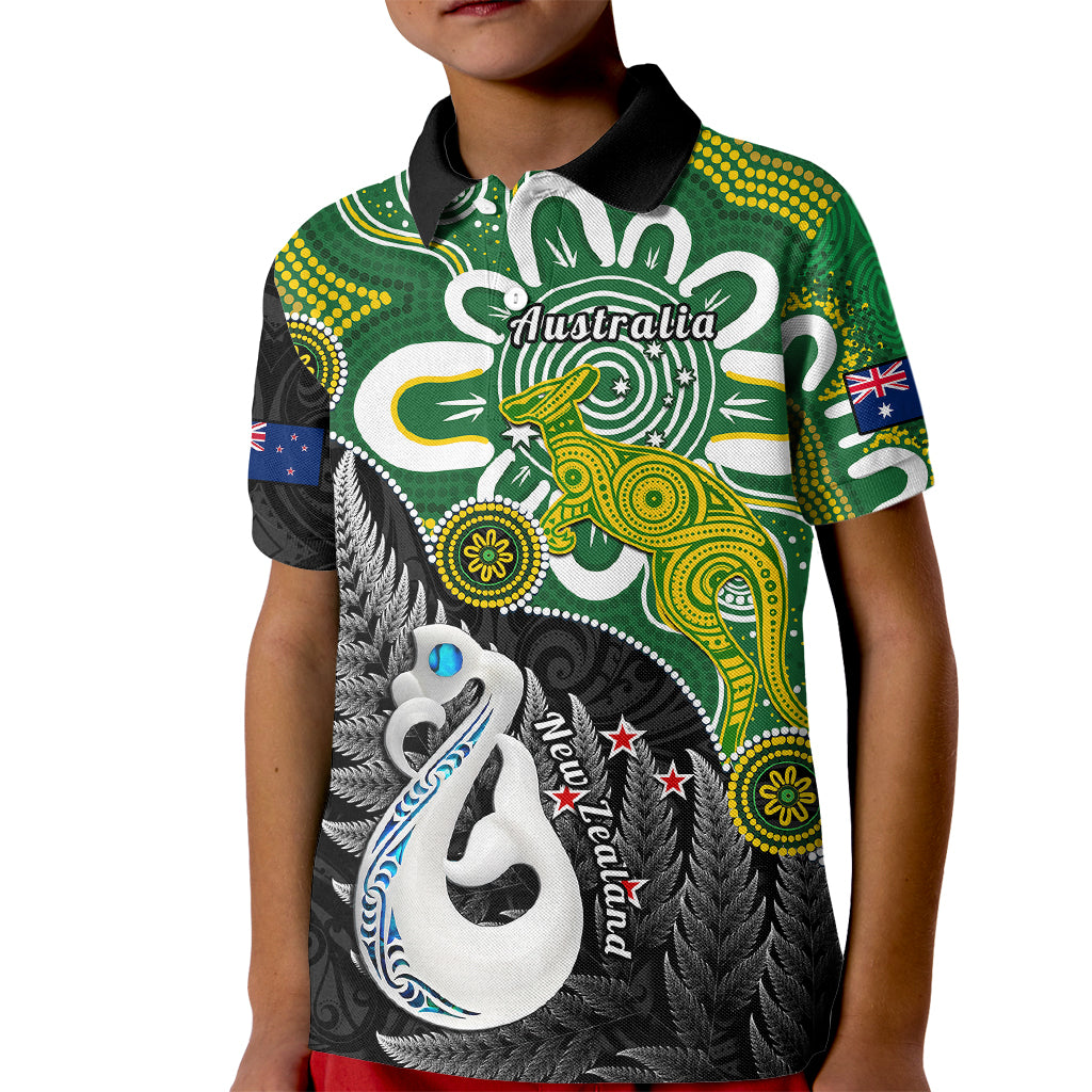 personalised-new-zealand-and-australia-kid-polo-shirt-aboriginal-mix-aotearoa-maori-unique-style