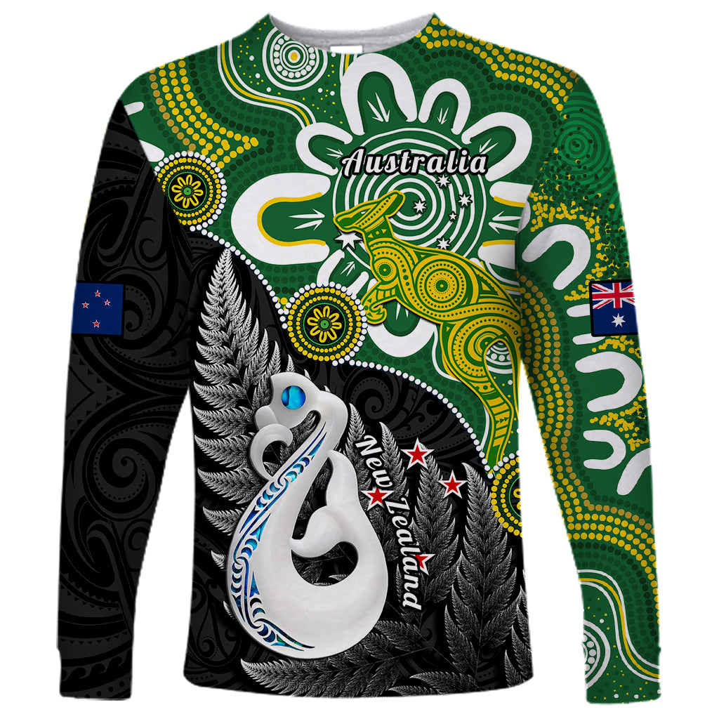 personalised-new-zealand-and-australia-long-sleeve-shirt-aboriginal-mix-aotearoa-maori-unique-style
