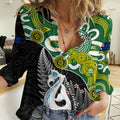 Personalised New Zealand And Australia Women Casual Shirt Aboriginal Mix Aotearoa Maori Unique Style LT14