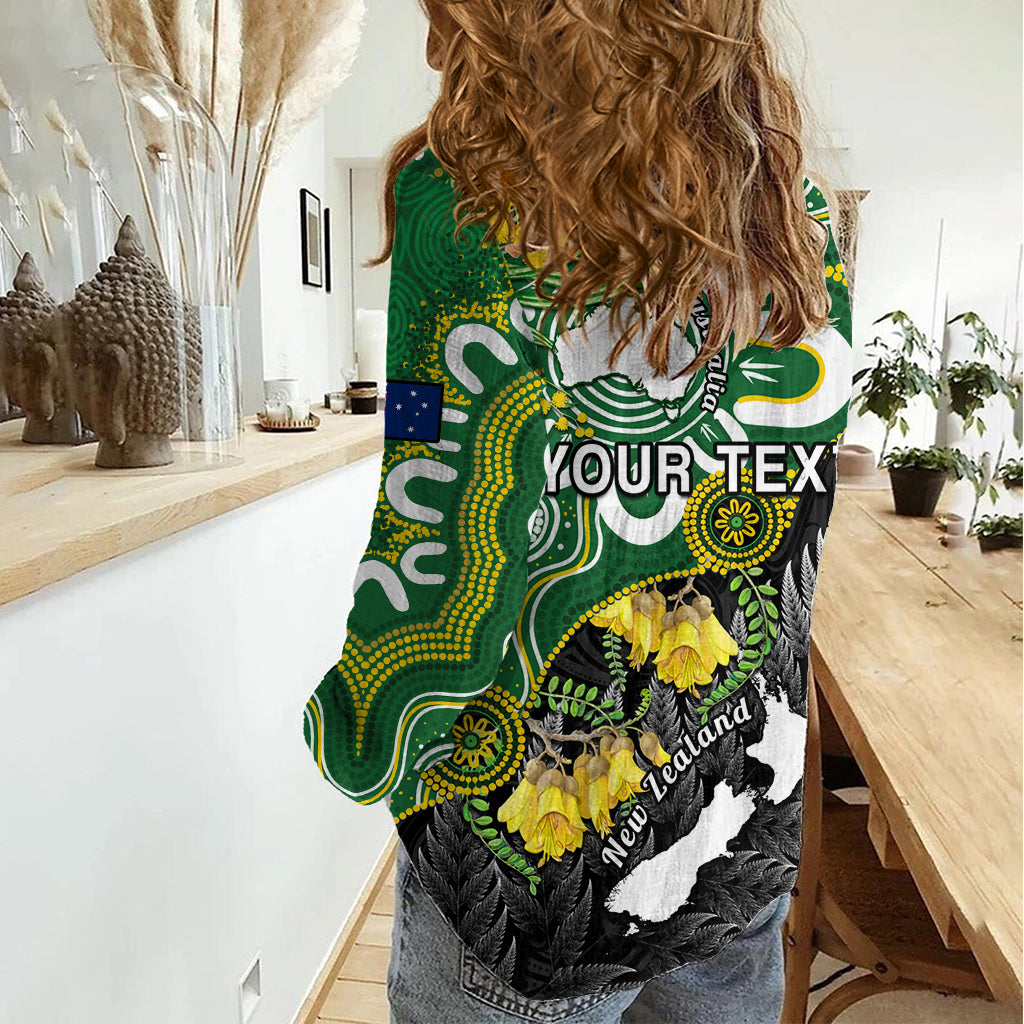 Personalised New Zealand And Australia Women Casual Shirt Aboriginal Mix Aotearoa Maori Unique Style LT14