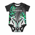 Personalised New Zealand Baby Onesie Te Manaia Mangopare Maori And Fern Green Style