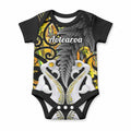 Personalised New Zealand Baby Onesie Te Manaia Mangopare Maori And Fern Gold Style