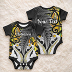 Personalised New Zealand Baby Onesie Te Manaia Mangopare Maori And Fern Gold Style