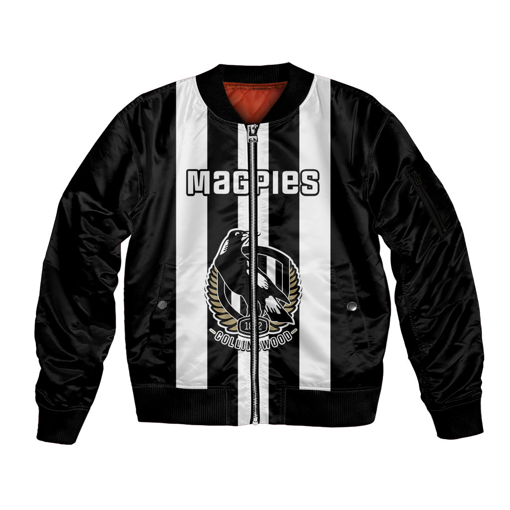 personalised-collingwood-football-2023-sleeve-zip-bomber-jacket-go-magpies-sporty-style