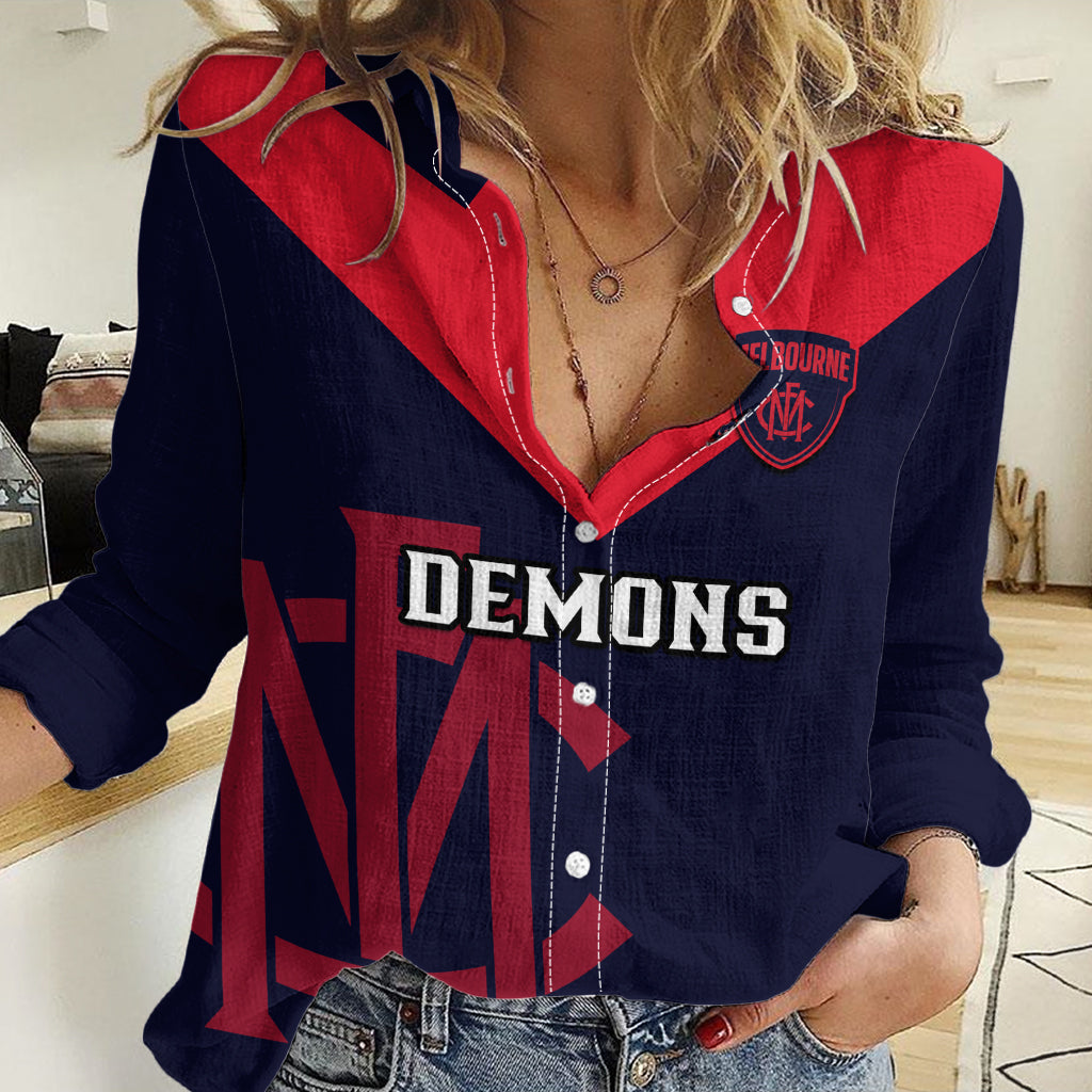 Melbourne Football 2023 Women Casual Shirt Go Demons Sporty Style LT14