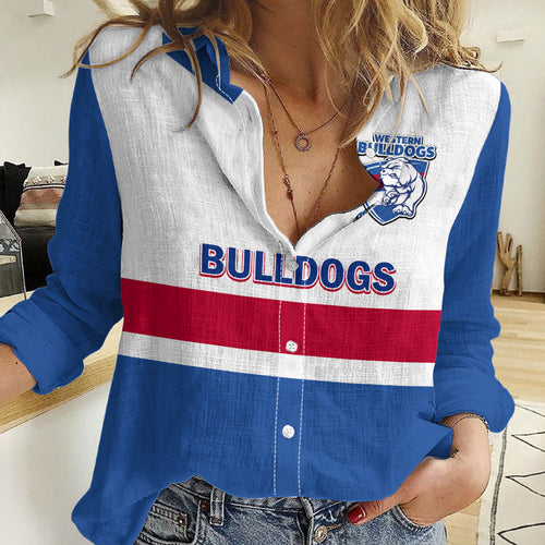 Western Bulldogs Football 2023 Women Casual Shirt Go Doggies Sporty Style LT14
