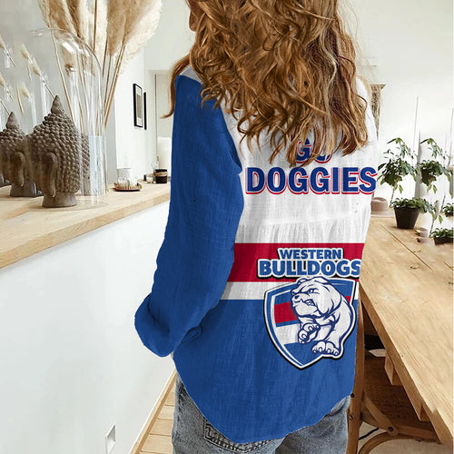 Western Bulldogs Football 2023 Women Casual Shirt Go Doggies Sporty Style LT14