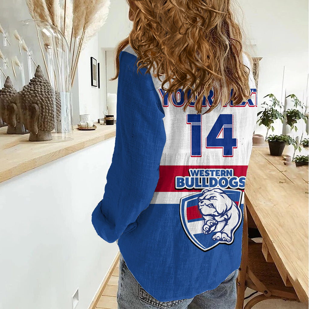Personalised Western Bulldogs Football 2023 Women Casual Shirt Go Doggies Sporty Style LT14