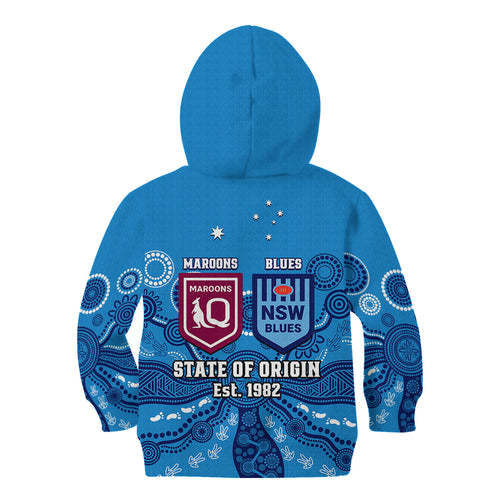 qld-maroons-and-nsw-blues-rugby-kid-hoodie-state-of-origin-2023-indigenous-blue