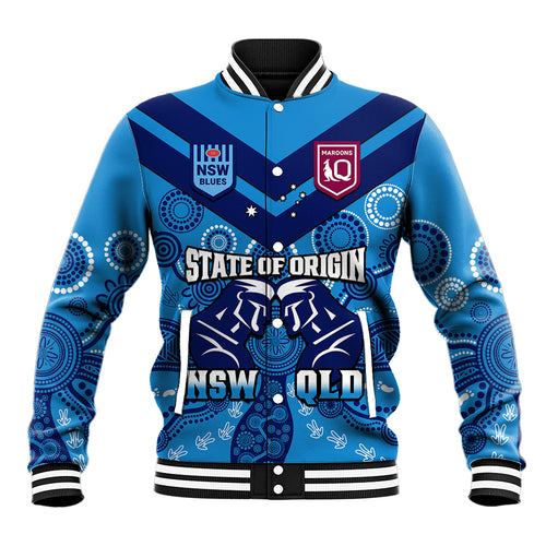 personalised-qld-maroons-and-nsw-blues-rugby-baseball-jacket-state-of-origin-2023-indigenous-blue