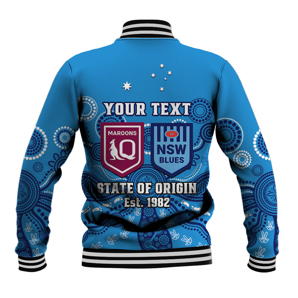 personalised-qld-maroons-and-nsw-blues-rugby-baseball-jacket-state-of-origin-2023-indigenous-blue