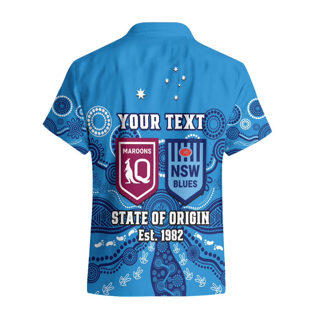 personalised-qld-maroons-and-nsw-blues-rugby-hawaiian-shirt-state-of-origin-2023-indigenous-blue