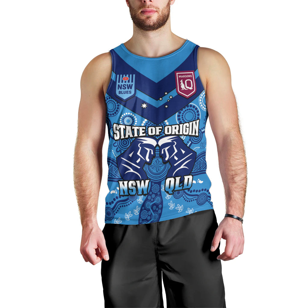 personalised-qld-maroons-and-nsw-blues-rugby-men-tank-top-state-of-origin-2023-indigenous-blue