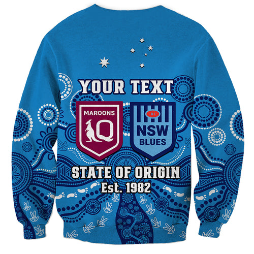 personalised-qld-maroons-and-nsw-blues-rugby-sweatshirt-state-of-origin-2023-indigenous-blue