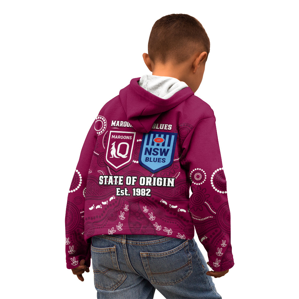 qld-maroons-and-nsw-blues-rugby-kid-hoodie-state-of-origin-2023-indigenous-maroon