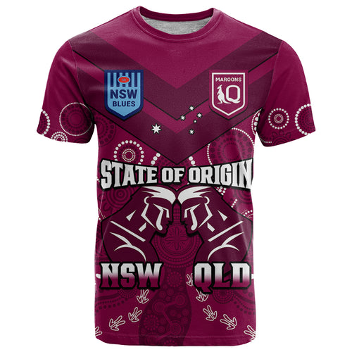 qld-maroons-and-nsw-blues-rugby-t-shirt-state-of-origin-2023-indigenous-maroon