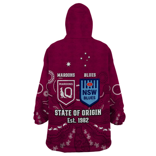 qld-maroons-and-nsw-blues-rugby-wearable-blanket-hoodie-state-of-origin-2023-indigenous-maroon