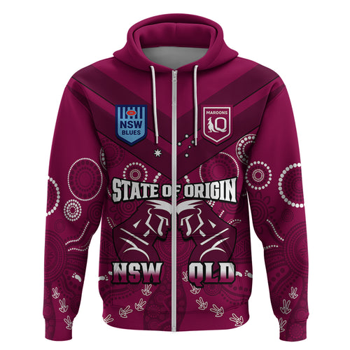 personalised-qld-maroons-and-nsw-blues-rugby-hoodie-state-of-origin-2023-indigenous-maroon