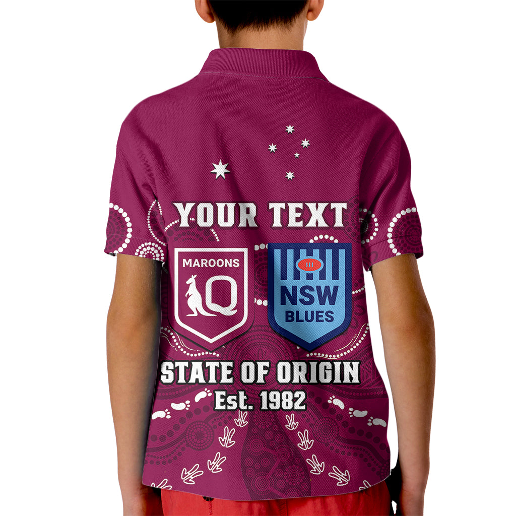 personalised-qld-maroons-and-nsw-blues-rugby-kid-polo-shirt-state-of-origin-2023-indigenous-maroon