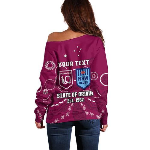 personalised-qld-maroons-and-nsw-blues-rugby-off-shoulder-sweater-state-of-origin-2023-indigenous-maroon