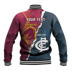 Personalised Broncos Rugby And Carlton Football Baseball Jacket Sporty Version LT14