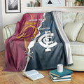 Personalised Broncos Rugby And Carlton Football Blanket Sporty Version