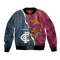Personalised Broncos Rugby And Carlton Football Bomber Jacket Sporty Version LT14
