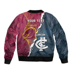 Personalised Broncos Rugby And Carlton Football Bomber Jacket Sporty Version LT14