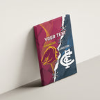 Personalised Broncos Rugby And Carlton Football Canvas Wall Art Sporty Version